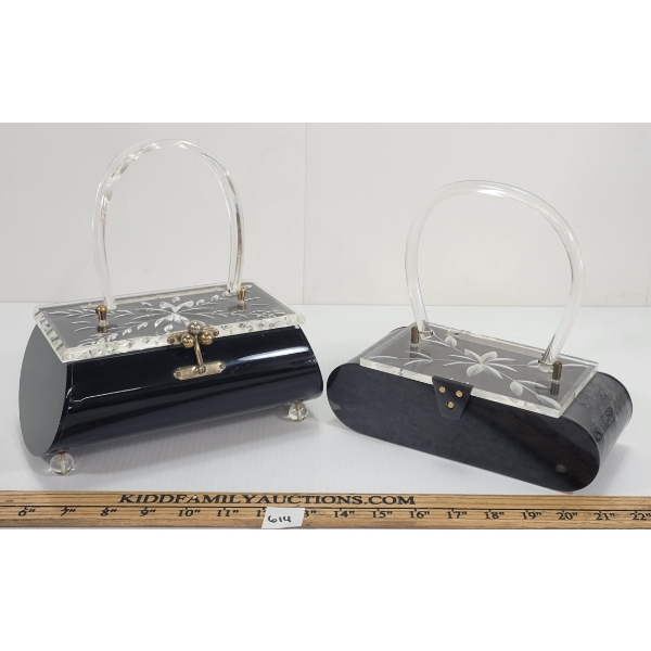 LOT OF 2 - WOMEN'S LUCITE BOX PURSES