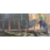 Image 2 : ROWBOAT DOCK - SIGNED - FRAMED OIL ON CANVAS