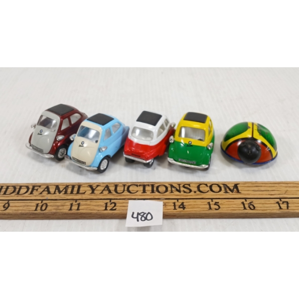 LOT OF 5 - MISC FRICTION TOYS - INCL KINTOY & LEHMANN