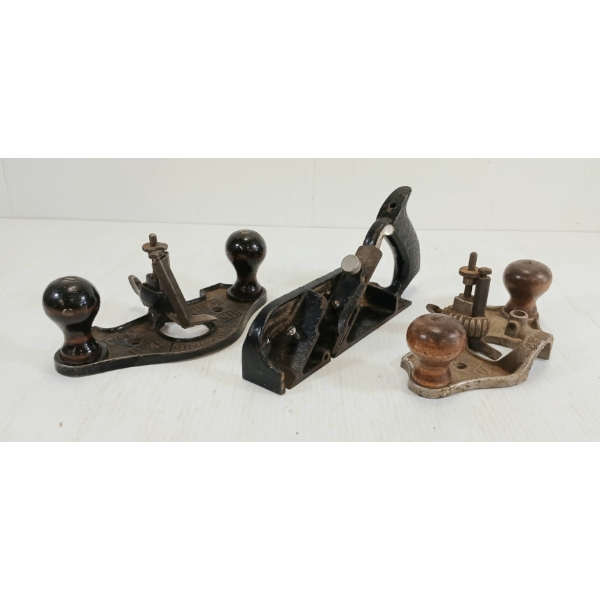 LOT OF 3 - STANLEY & MILLERS FALLS HAND PLANES - INCL NO. 71 & NO. 78 ROUTER ETC