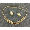 Image 2 : LOT OF 2 - SHERMAN AMBER TONE RHINESTONE NECKLACE & CLIP ON EARRINGS