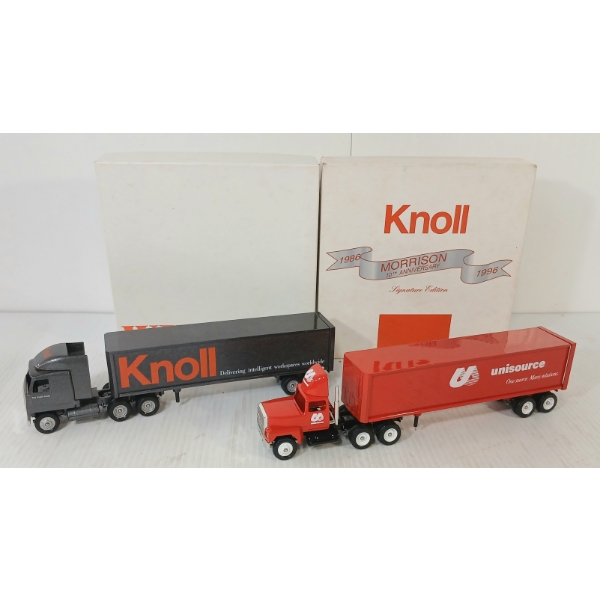 LOT OF 2 - WINROSS & KNOLL DIECAST TRANSPORT TRUCK MODELS