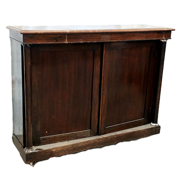 GENERAL STORE / HARDWARE / PARTS CABINET W/ WHEELS - MAHOGANY - C. MID 20TH CENTURY