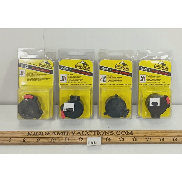 LOT OF 4 - BUTLER CREEK FLIP OPEN SCOPE COVERS