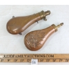 Image 1 : LOT OF 2 - J.W. HAWKSLEY & ITALIAN BRASS POWDER FLASKS