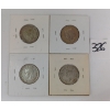 Image 2 : LOT OF 4 - 1937 - '41 CDN 25 CENT SILVER COINS