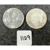 Image 1 : LOT OF 2 - 1954 & 1966 CDN SILVER DOLLARS - VOYAGEUR
