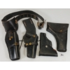 Image 1 : LOT OF 4 - BLACK LEATHER HANDGUN HOLSTERS