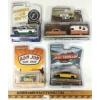 Image 1 : LOT OF 4 - GREENLIGHT DIECAST RON JON SURF SHOP '69 VOLKSWAGEN TYPE 2 BUS, 2016 FORD F-150, ETC