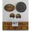 Image 2 : LOT OF 4: WWII GERMAN LG METAL SOLDIER MEDALLION, SKULL COLLAR PINS & GESTAPO BADGE