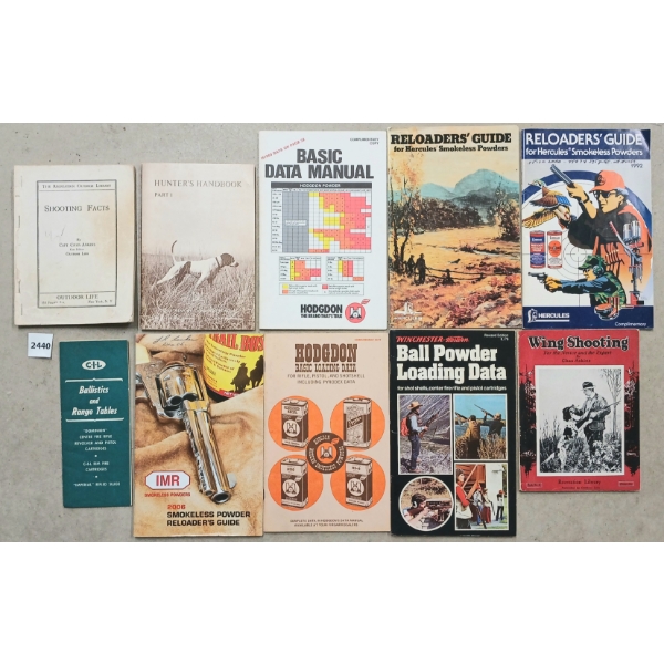 LOT OF 10 - RELOADING REFERENCE MANUALS - "HUNTER'S HANDBOOK PART 1," ETC