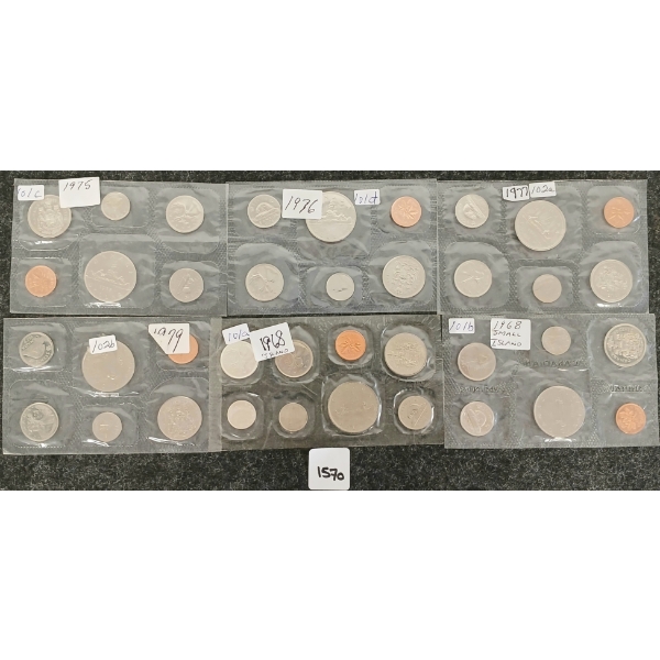 LOT OF 6 - 1968-1979 CDN UNCIRCULATED PROOF SETS