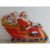 Image 1 : SANTA CLAUS ON SLEIGH - CARDBOARD SIGN