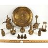 Image 1 : JOB LOT - BRASS PCS - INCL COFFEE POT, DECORATIVE PLATE & HOUR GLASS, ETC