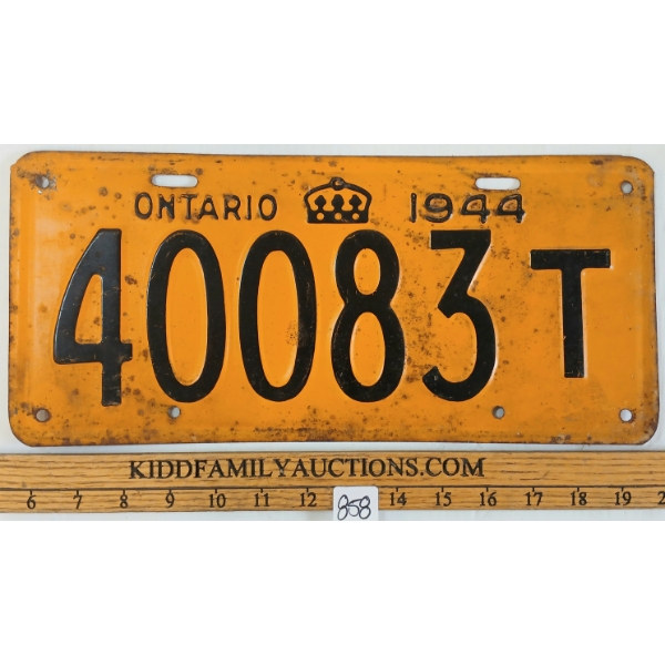 1944 ONTARIO LICENSE PLATE