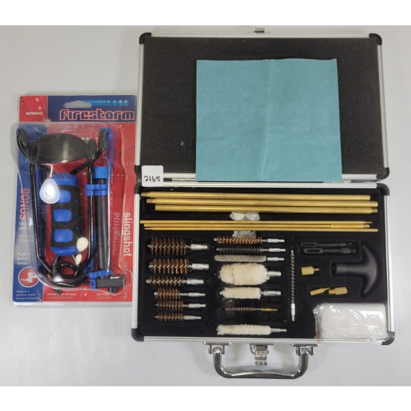 LOT OF 2 - CROSMAN FIRESTORM SLINGSHOT & FIREARM CLEANING KIT