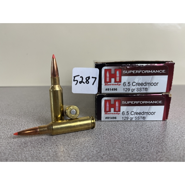 AMMO: 40X HORNADY 6.5 CREEDMOOR 129 GR. SST