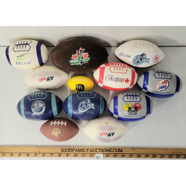 LOT OF 12 - MINI FOAM FOOTBALLS