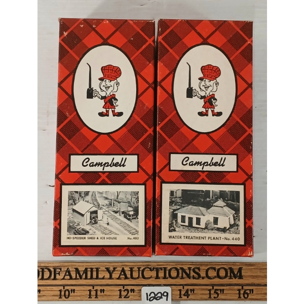 LOT OF 2 - CAMPBELL WATER TREATMENT PLANT, SPEEDER SHED & ICE HOUSE KITS - #403 & #440