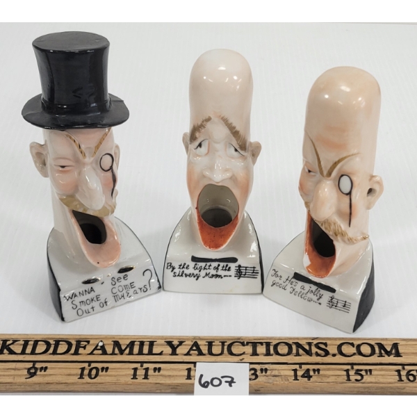 LOT OF 3 - SCHAFER & VATER (?) CERAMIC SMOKERS