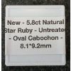 Image 3 : NATURAL STAR RUBY - OVAL CABOCHON CUT