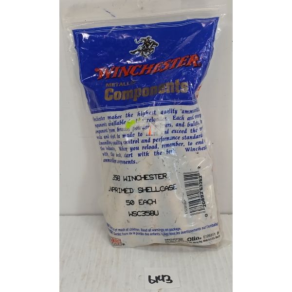 BRASS: 50X WINCHESTER .358 WIN - UNPRIMED - SEALED