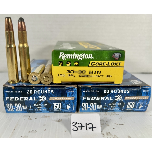 AMMO: 60X REM & FED .30-30 WIN - 150 GR SP