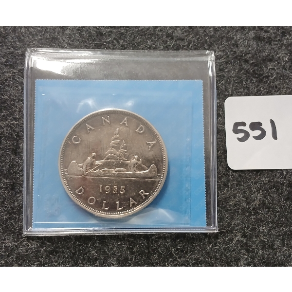 1935 CDN SILVER DOLLAR - VOYAGEUR - CCCS GRADED
