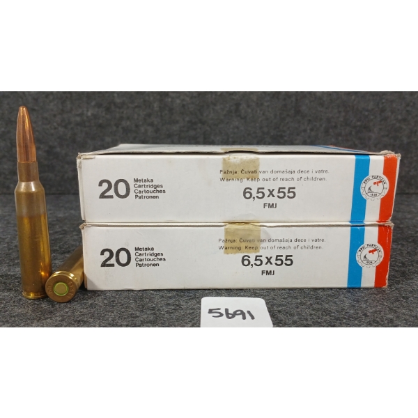 AMMO: 40X PRIVI PARTIZAN 6.5X55 - 140GR - FMJ