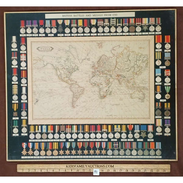 "BRITISH BATTLES & MEDALS FROM 1793" - BOARD SIGN
