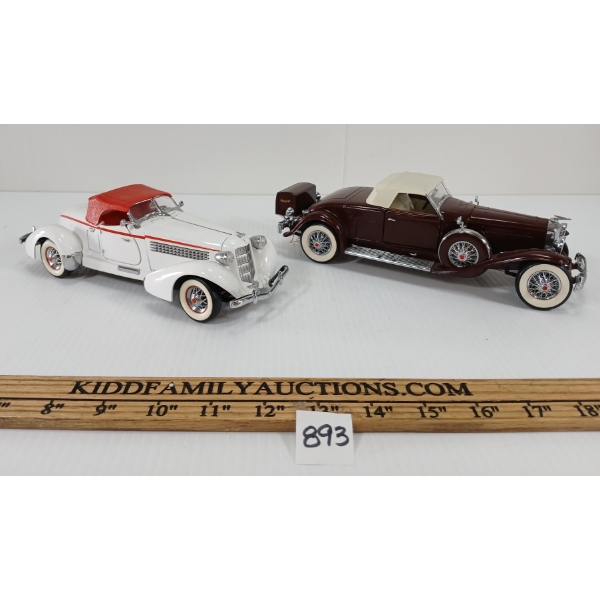 LOT OF 2 - FRANKLIN MINT 1935 DUESENBERG J 550 & 1935 AUBURN 851 SPEEDSTER MODELS