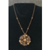 Image 1 : SAQ DARK GOLD TONE RHINESTONE PENDANT NECKLACE