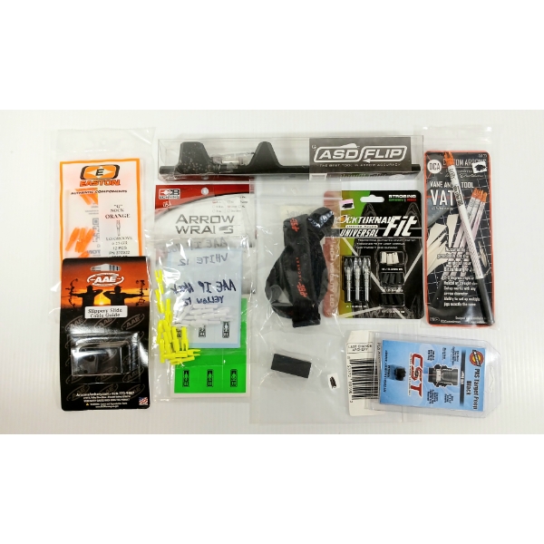 LOT OF 12 - ARCHERY - PSE WRIST SLING, LIGHTED NOCKS, ASD FLIP, ETC