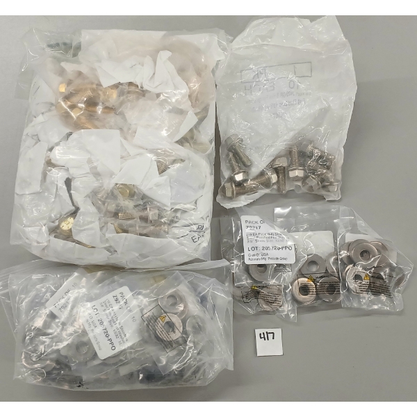 QTY OF FLANGE SCREWS & FLAT WASHERS - AS NEW