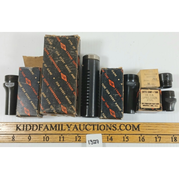 LOT OF 5 - LYMAN 16GA CHOKE TUBES, SPREADER & ADAPTER