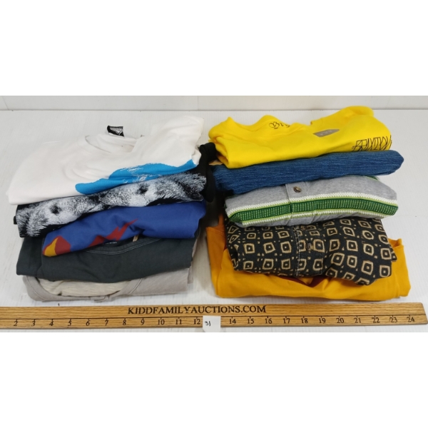 LOT OF 10 - MISC MEN'S MEDIUM SHIRTS - MFG BRIXTON, PENFIELD, ETC