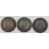 Image 1 : LOT OF 3 - 1854-1856 PORTUGAL 500 REIS COINS