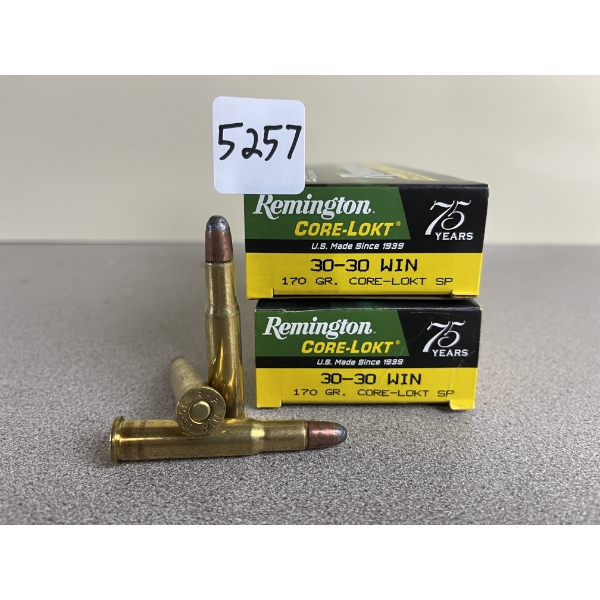 AMMO: 40X REMINGTON .30-30 170 GR. CORE-LOKT SP