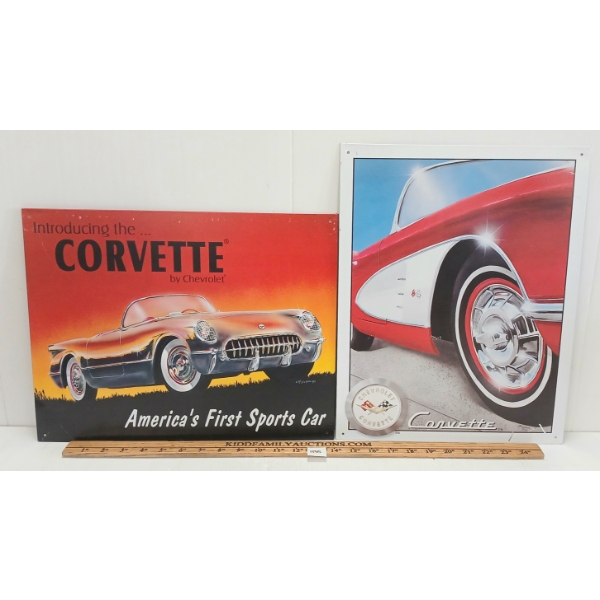 LOT OF 2 - DESPERATE INC SST CHEVROLETTE CORVETTE SIGNS 