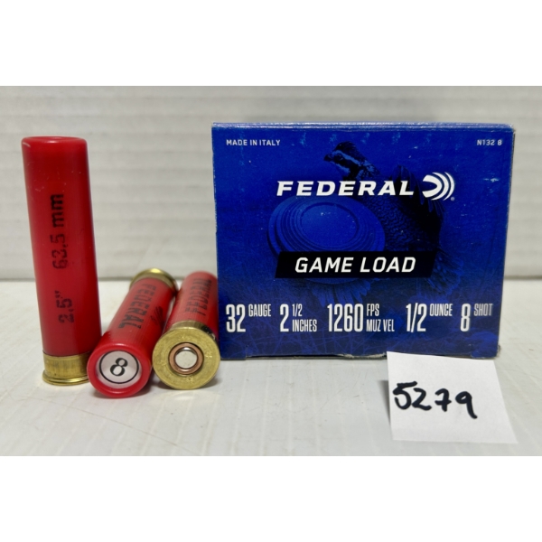 AMMO: 25X FEDERAL 32 GA 2-1/2IN NO8