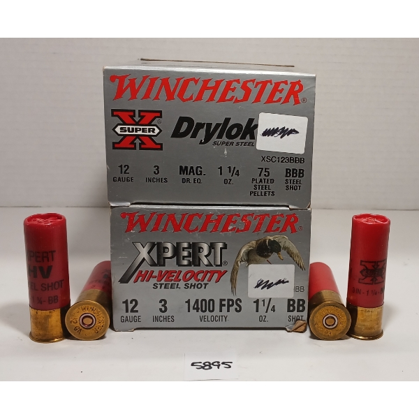 AMMO: 50X WINCHESTER XPERT & DRYLOK 12GA - 3IN - BB & BBB STEEL SHOT