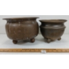 LOT OF 2 - BRASS CAULDRON PLATERS