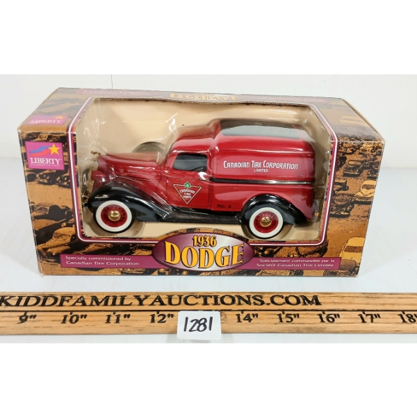 LIBERTY CLASSICS 1936 DODGE CANADIAN TIRE VAN DIECAST COIN BANK