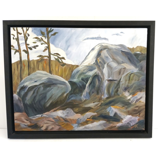 "SOLITUDE" BY LUELLA THOMSON (1934 - 2025) - FRAMED OIL ON CANVAS