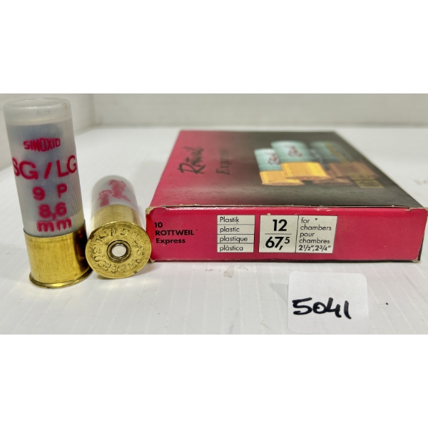 AMMO: 10X ROTTWEIL 12 GA 2-1/2 IN - SG BUCK