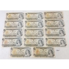 Image 1 : LOT OF 14 - 1973 CDN $1 BANKNOTES