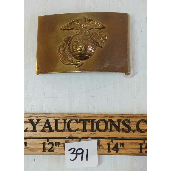 US MARINE CORPS BRASS BELT BUCKLE