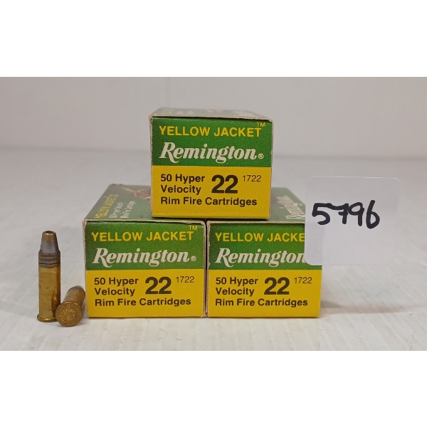AMMO: 150X REMINGTON YELLOW JACKET .22 RF - 33GR - HP