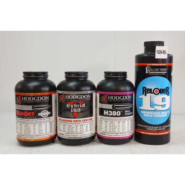 POWDER: ALLIANT RELOADER 19, HODGDON VARGET, HYBRID V 100 & H380 - APPROX 2.5LBS