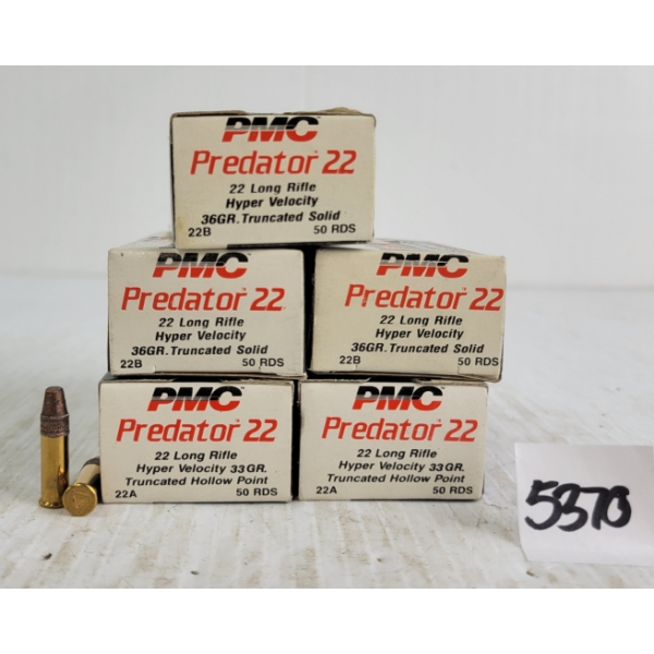 AMMO: 250X PMC PREDATOR .22LR - 33GR